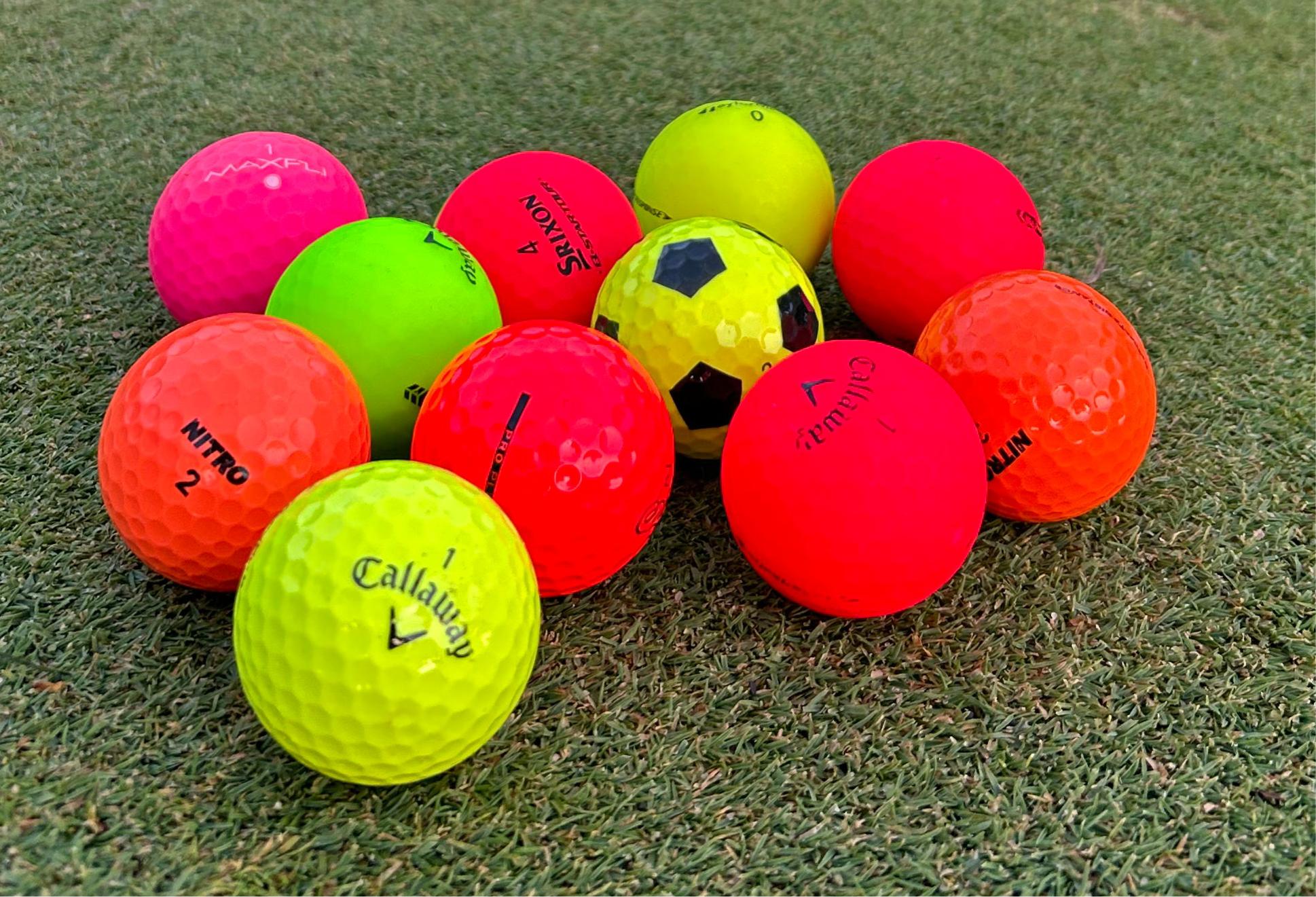 12 Pack Used Colorful Golf Balls – Random Brands